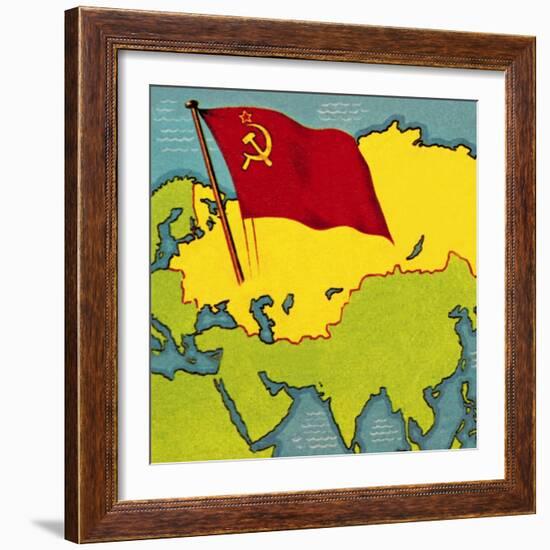 Map of the Soviet Union, or Ussr-Escott-Framed Giclee Print