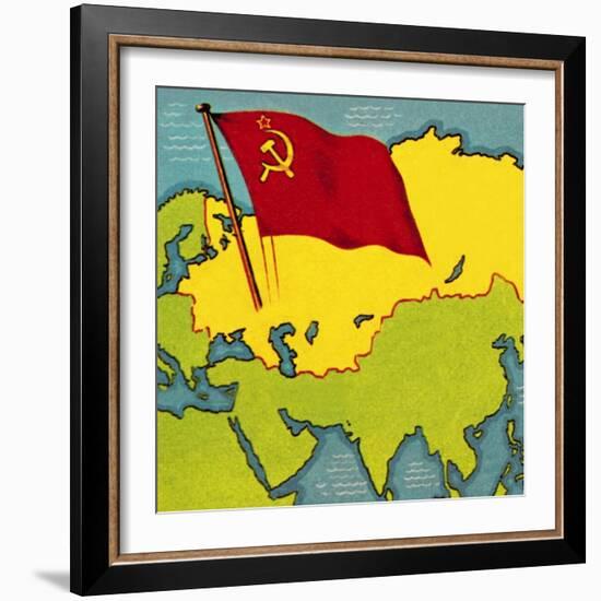 Map of the Soviet Union, or Ussr-Escott-Framed Giclee Print