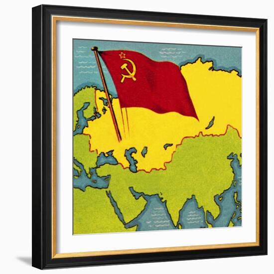 Map of the Soviet Union, or Ussr-Escott-Framed Giclee Print