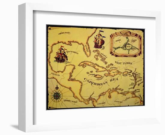 Map of the Spanish Main-null-Framed Giclee Print