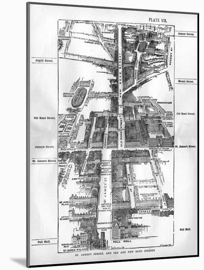Map of the St. James's and Bond Street Areas of London-null-Mounted Photographic Print