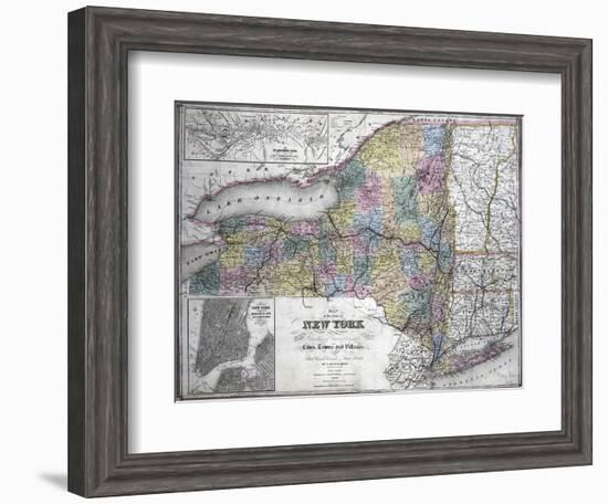 Map of the State of New York, 1850-null-Framed Giclee Print