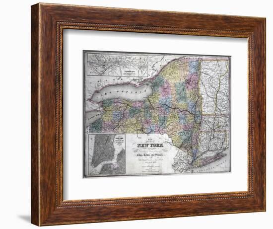 Map of the State of New York, 1850-null-Framed Giclee Print