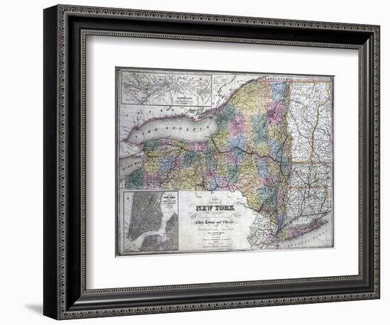 Map of the State of New York, 1850-null-Framed Giclee Print