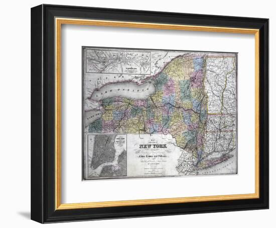 Map of the State of New York, 1850-null-Framed Giclee Print