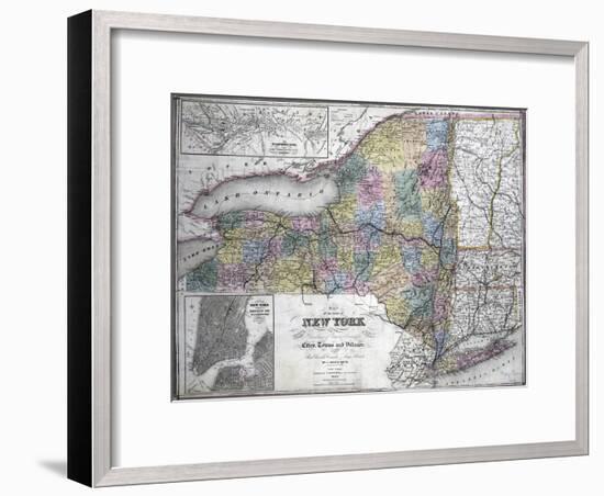 Map of the State of New York, 1850-null-Framed Giclee Print