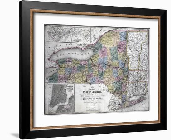 Map of the State of New York, 1850-null-Framed Giclee Print