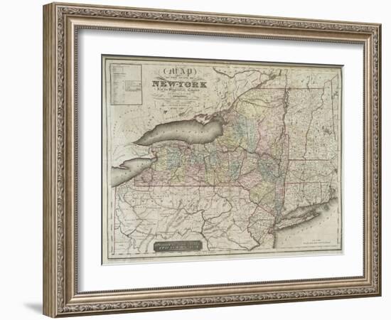 Map of the state of New-York and the surrounding country by David H. Burr, 1839-null-Framed Giclee Print