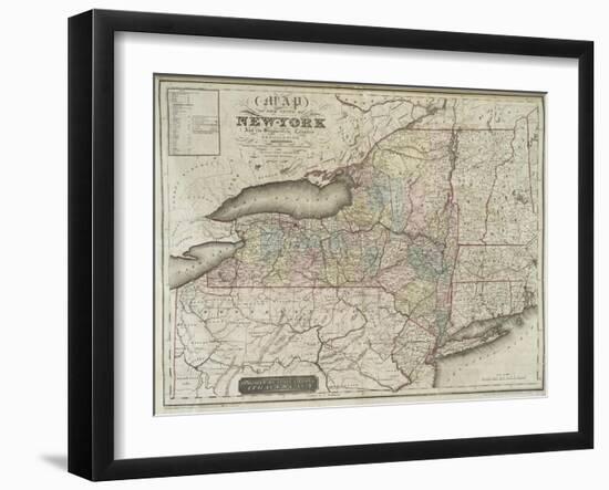 Map of the state of New-York and the surrounding country by David H. Burr, 1839-null-Framed Giclee Print