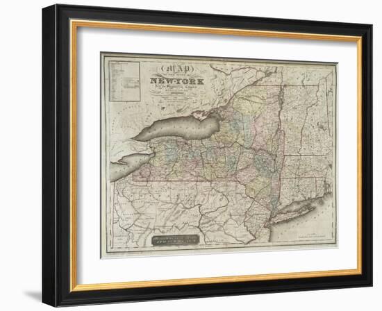 Map of the state of New-York and the surrounding country by David H. Burr, 1839-null-Framed Giclee Print