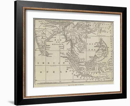 Map of the Strait of Malacca-John Dower-Framed Giclee Print