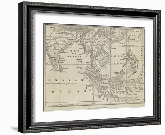 Map of the Strait of Malacca-John Dower-Framed Giclee Print