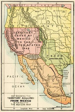 Map Of The Territories Of Mexico Acquired By The United States Map Of The Territories Of Mexico Acquired By The United States Following The American Mexican War U L Q1sfxkv0