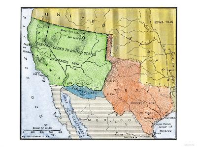 Map of the Territory Ceded by Mexico to the U.S. after the Mexican 