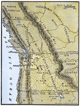 Map of the Territory of Oregon Showing the Borders of the United States ...
