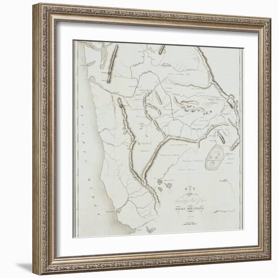 Map of the Territory West of the Rocky Mountains, 1837-B.S. Bonneville-Framed Giclee Print