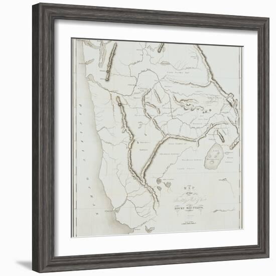 Map of the Territory West of the Rocky Mountains, 1837-B.S. Bonneville-Framed Giclee Print