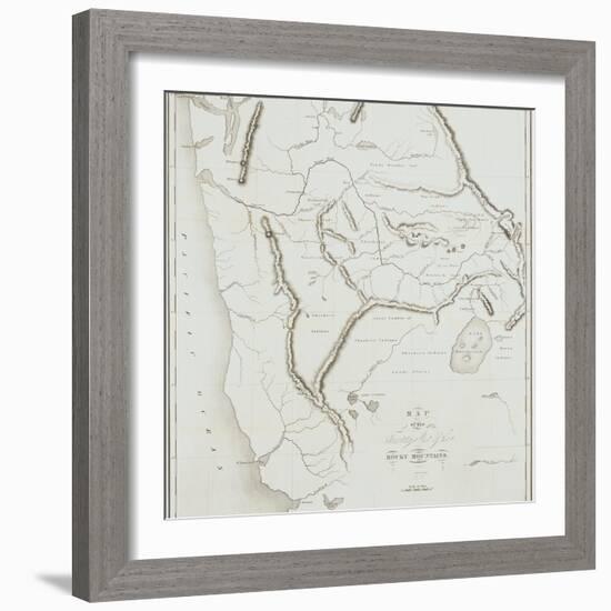 Map of the Territory West of the Rocky Mountains, 1837-B.S. Bonneville-Framed Giclee Print