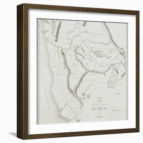 Map of the Territory West of the Rocky Mountains, 1837-B.S. Bonneville-Framed Giclee Print