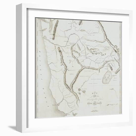 Map of the Territory West of the Rocky Mountains, 1837-B.S. Bonneville-Framed Giclee Print