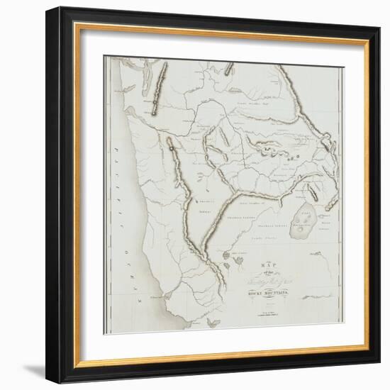 Map of the Territory West of the Rocky Mountains, 1837-B.S. Bonneville-Framed Giclee Print