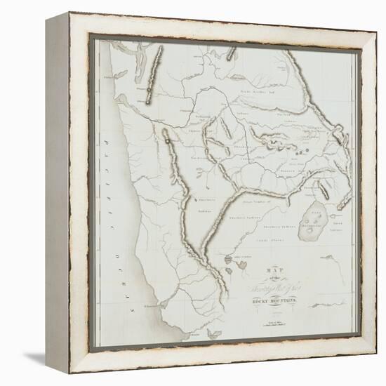 Map of the Territory West of the Rocky Mountains, 1837-B.S. Bonneville-Framed Premier Image Canvas