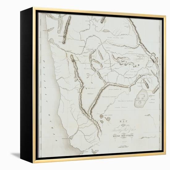 Map of the Territory West of the Rocky Mountains, 1837-B.S. Bonneville-Framed Premier Image Canvas