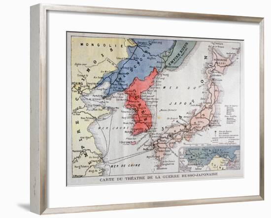 Map of the Theatre of the Russo-Japanese War, 1904-A Meunier-Framed Giclee Print