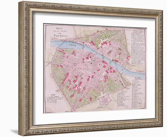 Map of the Town of Florence, 1812-null-Framed Giclee Print