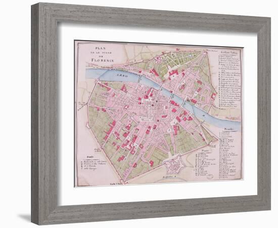 Map of the Town of Florence, 1812-null-Framed Giclee Print