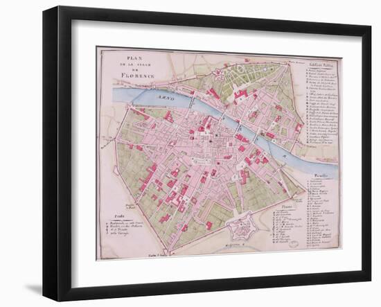 Map of the Town of Florence, 1812-null-Framed Giclee Print