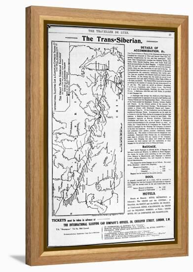 Map of the Trans-Siberian Railway, Produced by J. Bartholomew and Co., c.1920-English School-Framed Premier Image Canvas