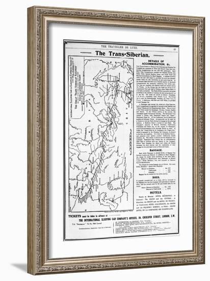 Map of the Trans-Siberian Railway, Produced by J. Bartholomew and Co., c.1920-English School-Framed Giclee Print