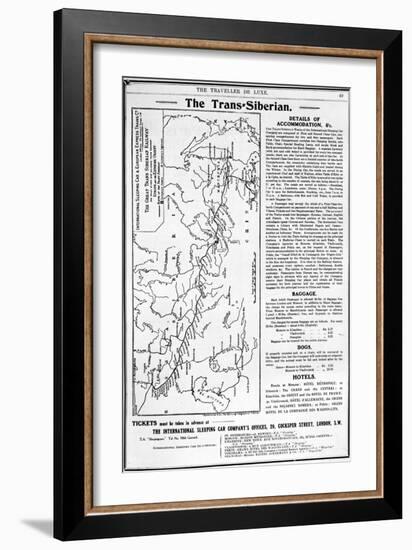 Map of the Trans-Siberian Railway, Produced by J. Bartholomew and Co., c.1920-English School-Framed Giclee Print