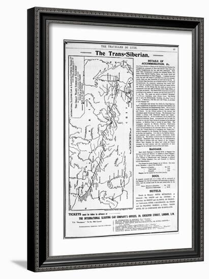 Map of the Trans-Siberian Railway, Produced by J. Bartholomew and Co., c.1920-English School-Framed Giclee Print