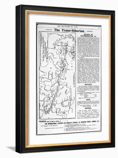 Map of the Trans-Siberian Railway, Produced by J. Bartholomew and Co., c.1920-English School-Framed Giclee Print