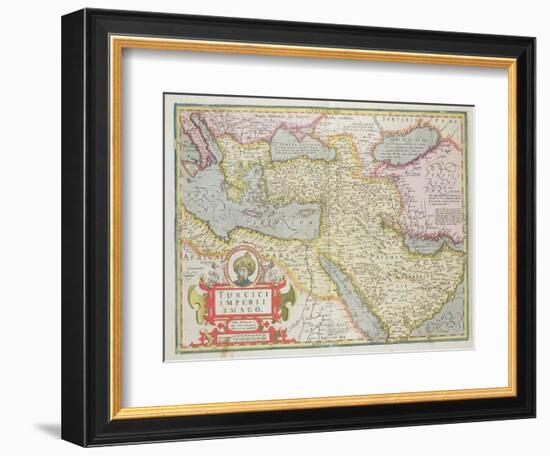 Map of the Turkish Empire, from the Mercator "Atlas" Published by Jodocus Hondius Amsterdam, 1606-null-Framed Giclee Print