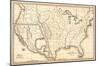 Map of the United States and Texas, Mexico and Guatimala, c.1839-Samuel Augustus Mitchell-Mounted Art Print