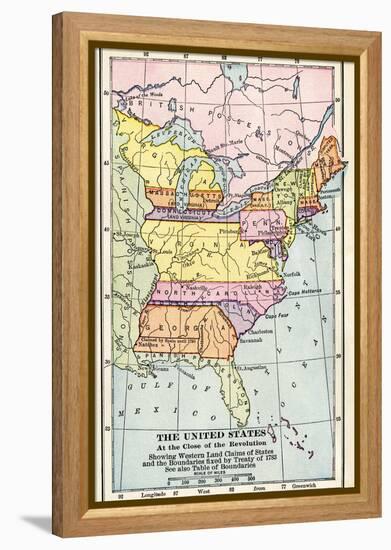 Map of the United States at the Close of the American Revolution, c.1783-null-Framed Premier Image Canvas