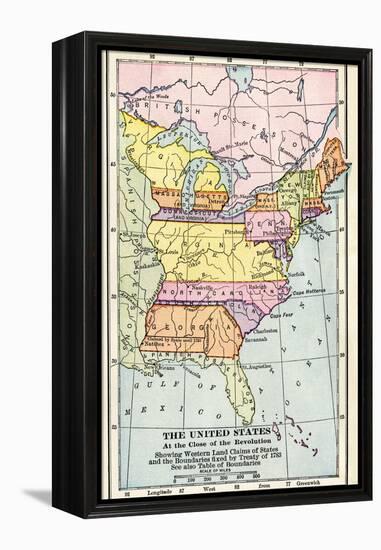 Map of the United States at the Close of the American Revolution, c.1783-null-Framed Premier Image Canvas