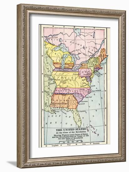 Map of the United States at the Close of the American Revolution, c.1783-null-Framed Giclee Print