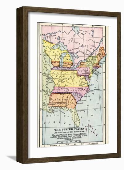 Map of the United States at the Close of the American Revolution, c.1783-null-Framed Giclee Print