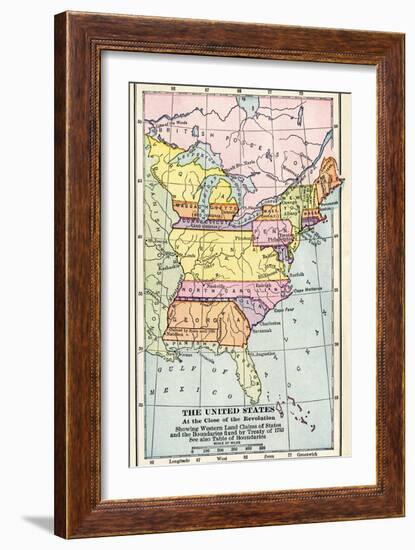 Map of the United States at the Close of the American Revolution, c.1783-null-Framed Giclee Print