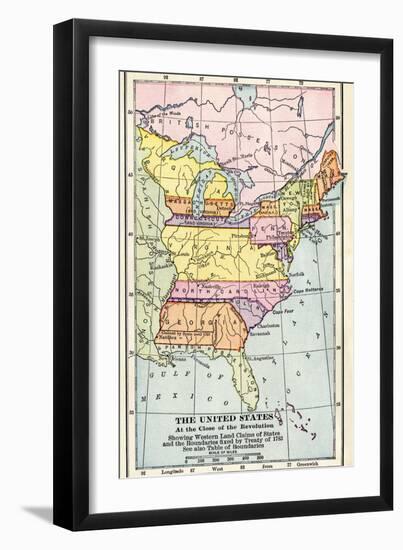 Map of the United States at the Close of the American Revolution, c.1783-null-Framed Giclee Print