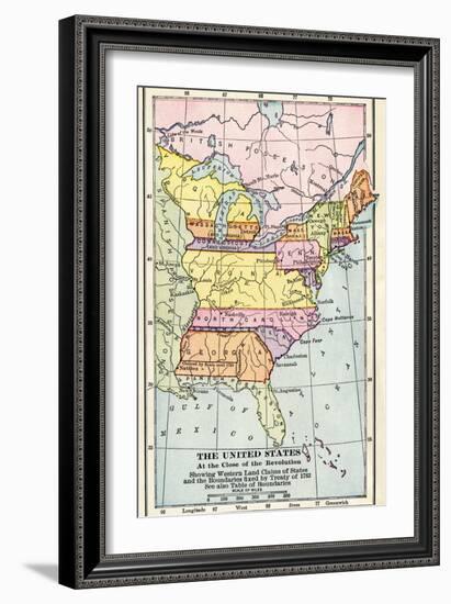 Map of the United States at the Close of the American Revolution, c.1783-null-Framed Giclee Print