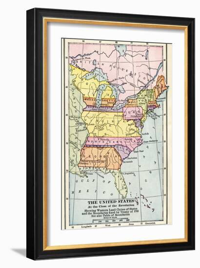 Map of the United States at the Close of the American Revolution, c.1783-null-Framed Giclee Print