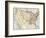 Map of the United States in 1819, Showing Territory under Spanish and British Control-null-Framed Giclee Print