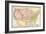 Map of the United States in 1861, at the Start of the Civil War-null-Framed Giclee Print