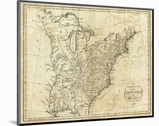 Map of the United States of America, c.1796-John Reid-Mounted Art Print