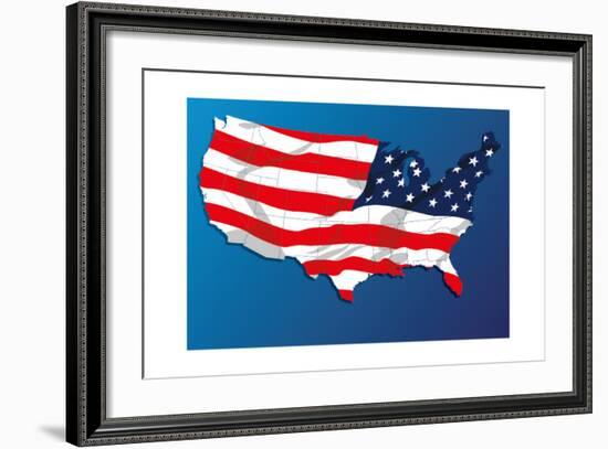 Map Of The United States Of America States, With Each State On Its Shape-Blink Blink-Framed Art Print